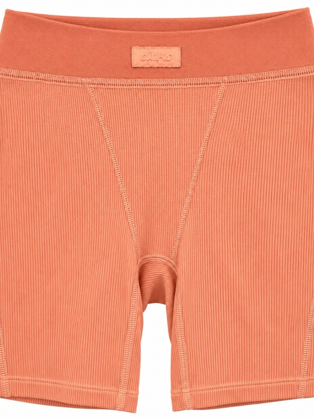 Skims women’s Ribbed Boxer Briefs in Terracotta Orange